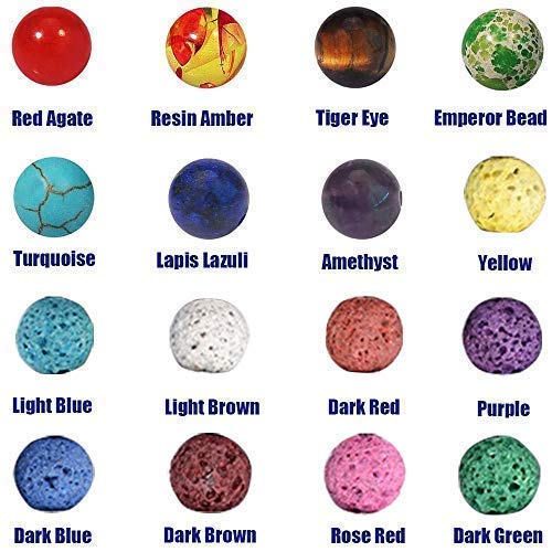 500 Pcs Lava Beads Kit Lava Stone Beads Assorted Colored Chakra